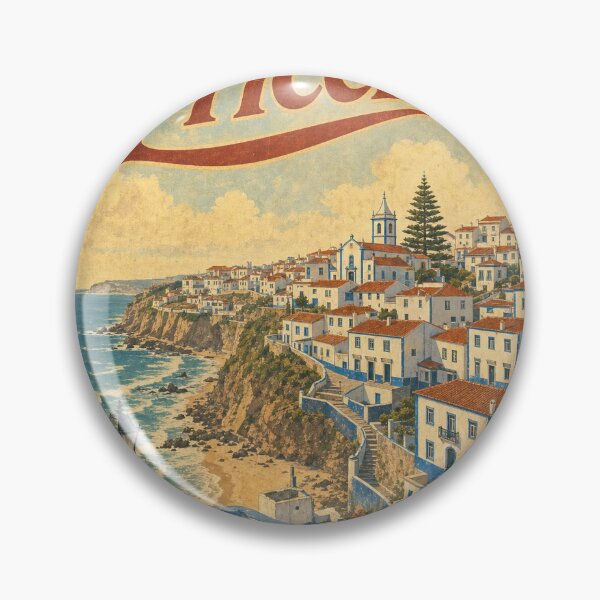 Item preview, Ericeira Portugal Travel Souvenir - Retro Illustration designed and sold by VisualArtsOasis.