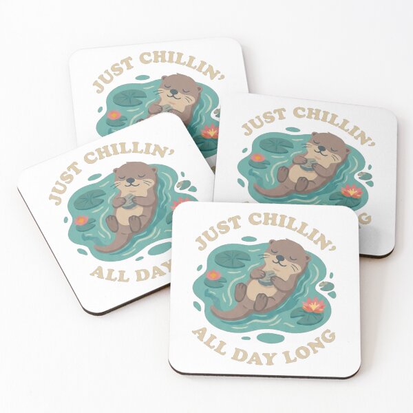 Item preview, Just Chillin All Day Long Cute Otter designed and sold by StoneByTheMoon.