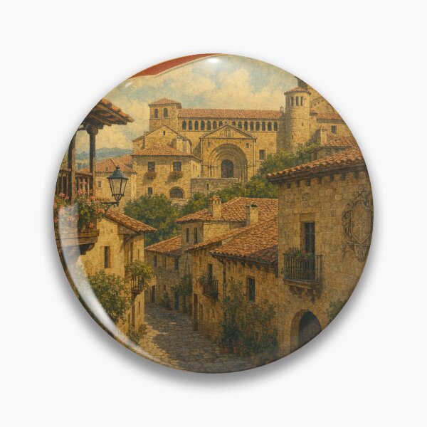 Item preview, Santillana Spain Travel Souvenir - Retro Illustration designed and sold by VisualArtsOasis.