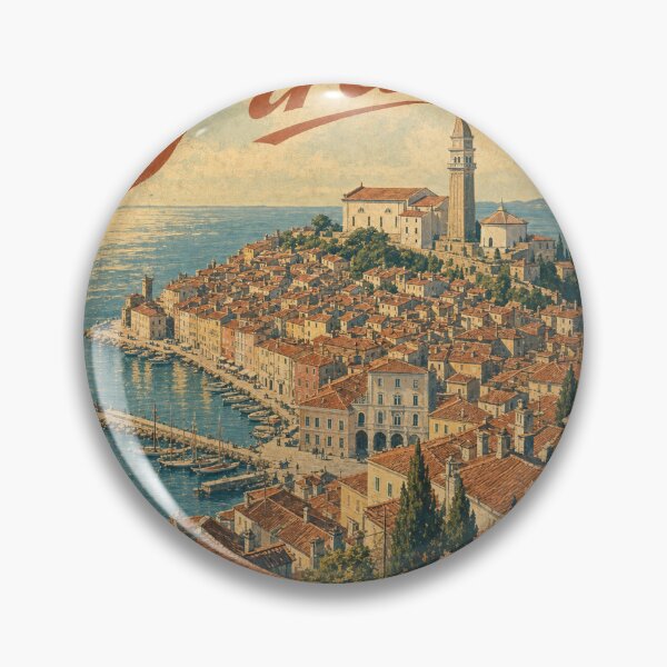 Item preview, Piran Slovenia Travel Souvenir - Retro Illustration designed and sold by VisualArtsOasis.