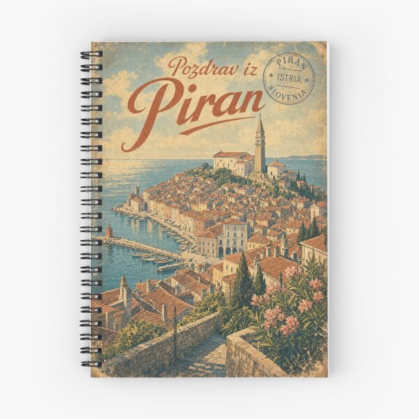 Item preview, Piran Slovenia Travel Souvenir - Retro Illustration designed and sold by VisualArtsOasis.