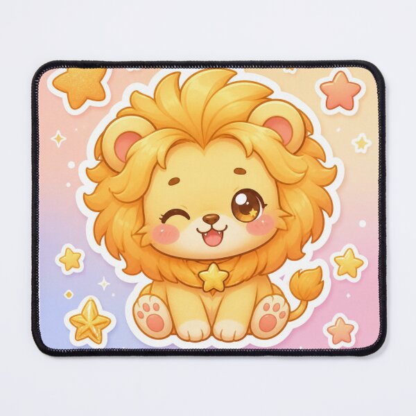 Item preview, Cute Baby Lion Kawaii Sticker | Chibi Zodiac Leo Star Design designed and sold by Cosmic Zodiac Studio.