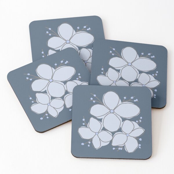 Item preview, Periwinkle Floral On Dusty Slate Blue designed and sold by ​Jyoti Digital Artist.