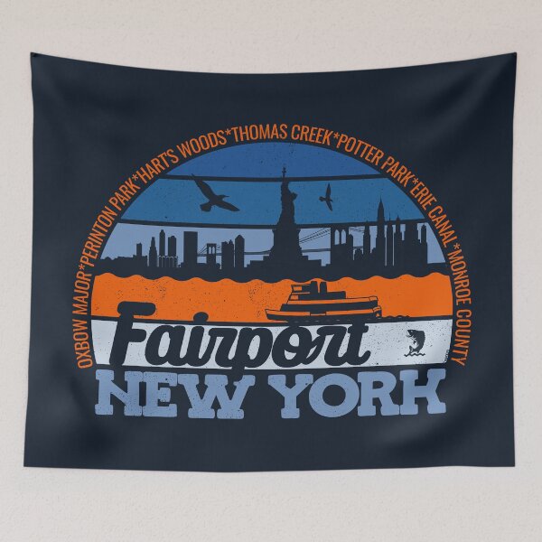 Item preview, Fairport New York Sunset Retro Vintage Local Pride Logo designed and sold by CRHPOD20.
