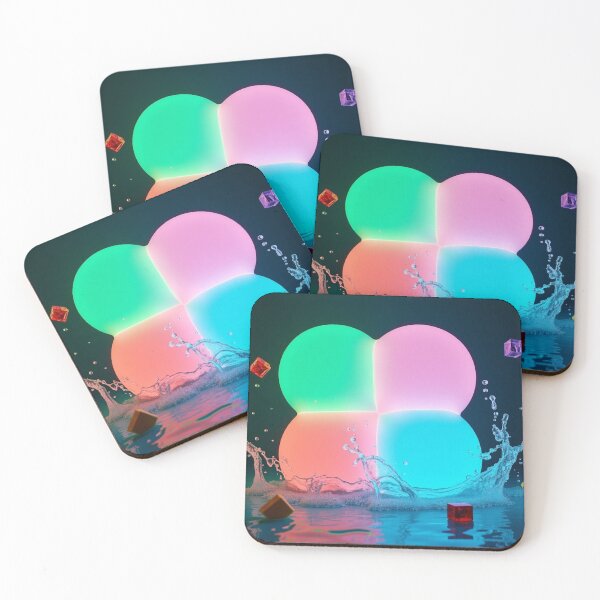Item preview, Neon Abstract Geometric Art with Water Splash. designed and sold by fbtrisha.