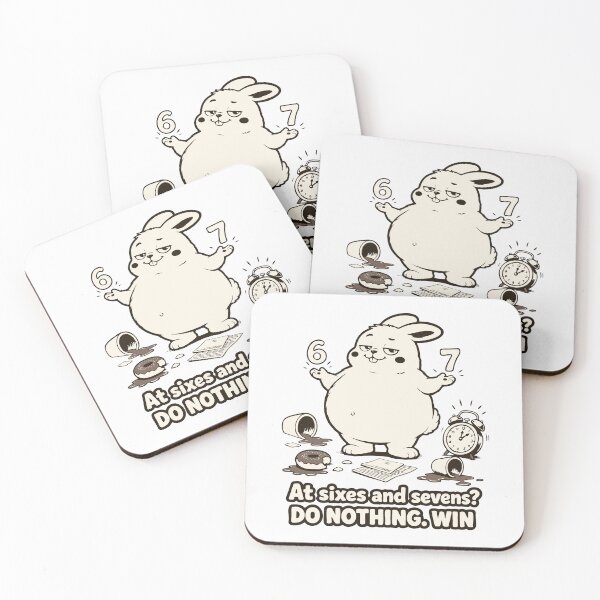 Item preview, At Sixes and Sevens Meme. Funny Lazy Fat Rabbit. Sarcastic Coworker Sticker designed and sold by MalisoStickers.