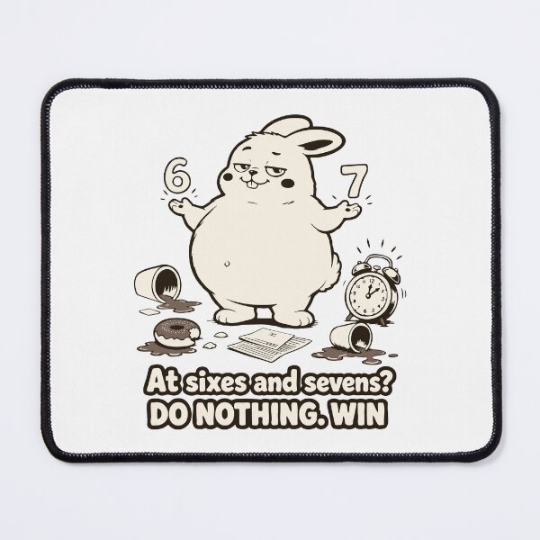 Item preview, At Sixes and Sevens Meme. Funny Lazy Fat Rabbit. Sarcastic Coworker Sticker designed and sold by MalisoStickers.