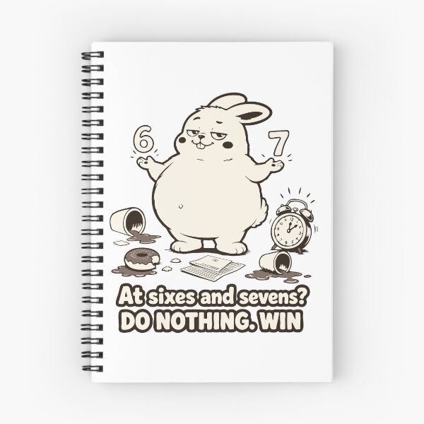 Item preview, At Sixes and Sevens Meme. Funny Lazy Fat Rabbit. Sarcastic Coworker Sticker designed and sold by MalisoStickers.