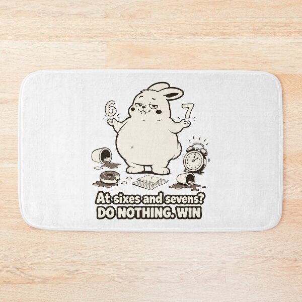 Item preview, At Sixes and Sevens Meme. Funny Lazy Fat Rabbit. Sarcastic Coworker Sticker designed and sold by MalisoStickers.