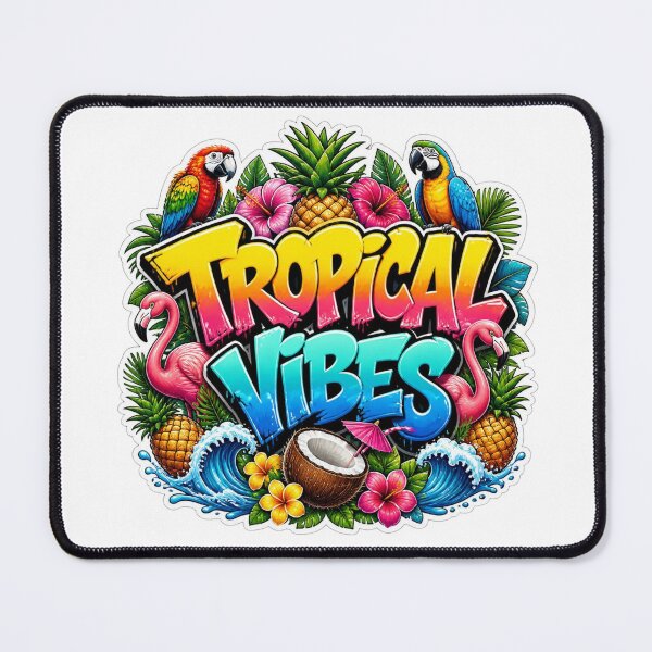 Item preview, TROPICAL VIBES Graffiti Sticker PNG | Colorful Summer Paradise Art | Beach Vacation Vinyl Decal for Laptop, Journal & Water Bottle designed and sold by Stylestickers55.