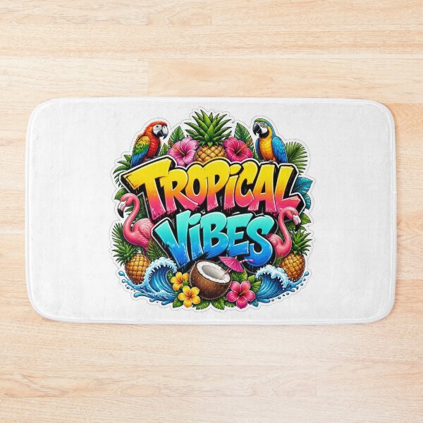 Item preview, TROPICAL VIBES Graffiti Sticker PNG | Colorful Summer Paradise Art | Beach Vacation Vinyl Decal for Laptop, Journal & Water Bottle designed and sold by Stylestickers55.