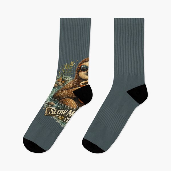 Item preview, Slow Mornings Club Sloth Coffee Lover Vintage Cute Cozy Animal Illustration designed and sold by HOUSE OF TIST.