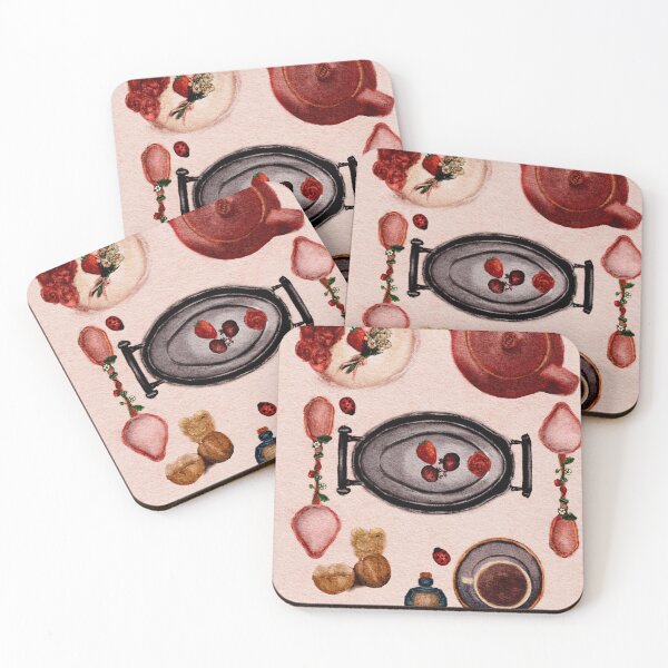 Item preview, Cozy Strawberry Tea Wall Art designed and sold by Monica Laipple.