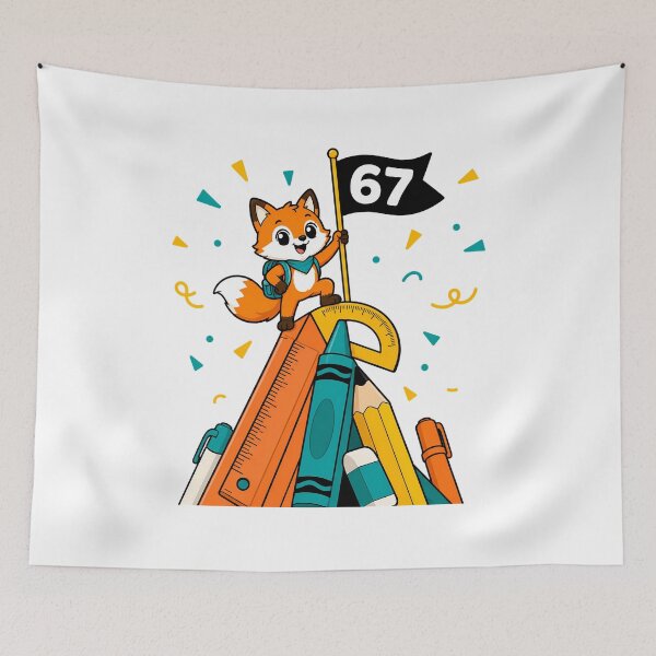 Item preview, 67 Days of School Fox Kawaii School Celebration designed and sold by chattsuede.