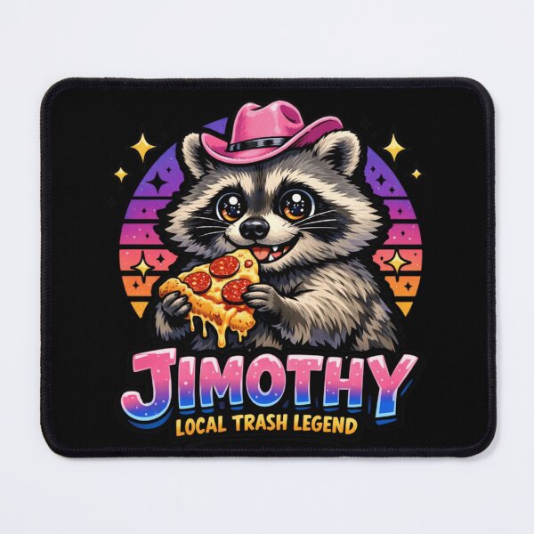 Item preview, Jimothy Local Trash Legend Funny Raccoon Pink Cowboy Hat Pizza Meme designed and sold by WillCraftx.