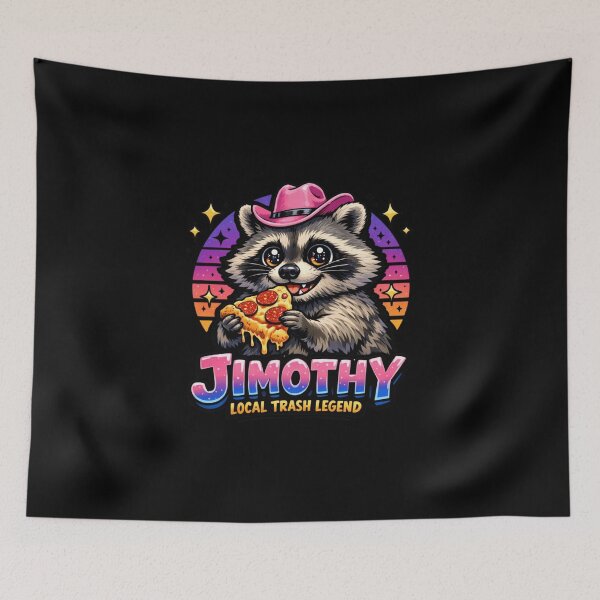 Item preview, Jimothy Local Trash Legend Funny Raccoon Pink Cowboy Hat Pizza Meme designed and sold by WillCraftx.