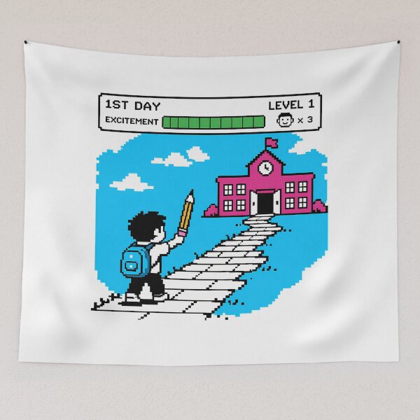 Item preview, 8-Bit Gamer Back to School Excitement Level Up designed and sold by chattsuede.