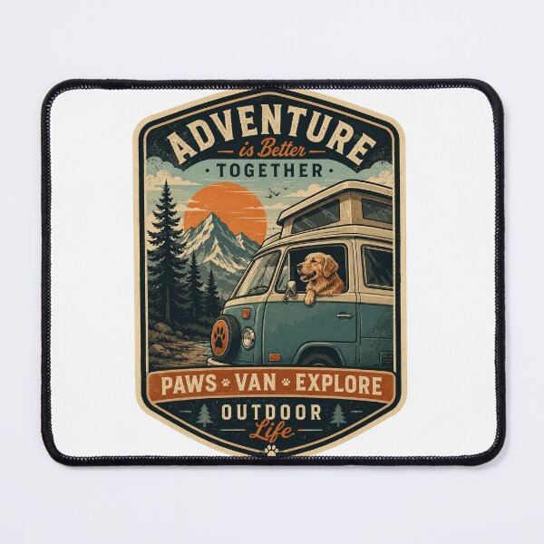 Item preview, Adventure Is Better Together Golden Retriever Camper Van Vintage Outdoor Badge | Vanlife Dog Camping Retro T-Shirt designed and sold by LuxeBuzz.