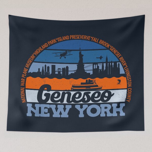 Item preview, Geneseo New York Sunset Retro Vintage Local Pride Logo designed and sold by CRHPOD20.
