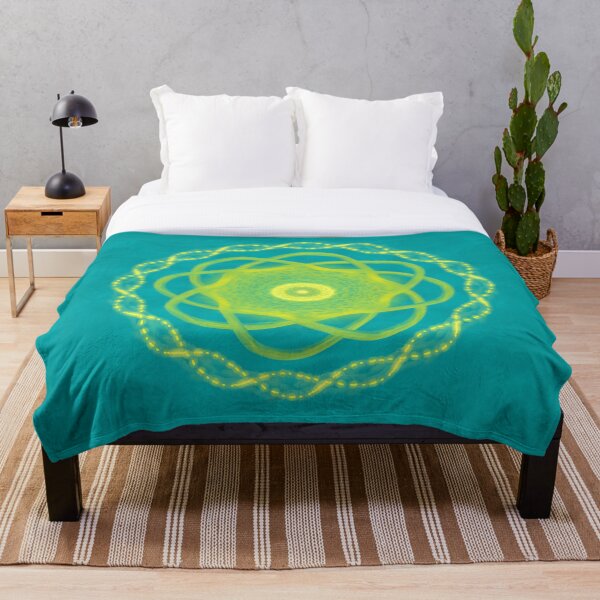 Aperçu de l'œuvre Mandala radieux - Motif géométrique turquoise et jaune créée et vendue par EsmArtUniverse.