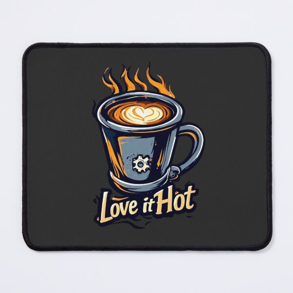 Item preview, Love It Hot Coffee Logo | Mechanical Steam Gears Flame Cup Barista Design 03 designed and sold by Shift-Bloom.
