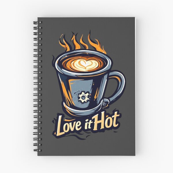 Item preview, Love It Hot Coffee Logo | Mechanical Steam Gears Flame Cup Barista Design 03 designed and sold by Shift-Bloom.