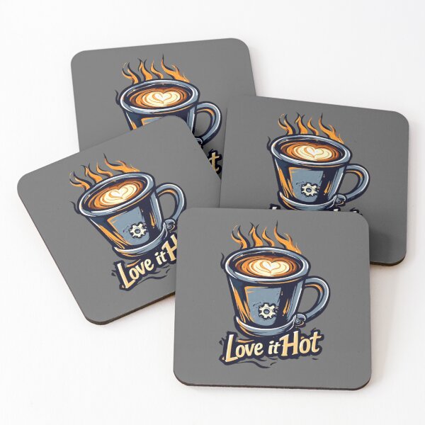 Item preview, Love It Hot Coffee Logo | Mechanical Steam Gears Flame Cup Barista Design 03 designed and sold by Shift-Bloom.