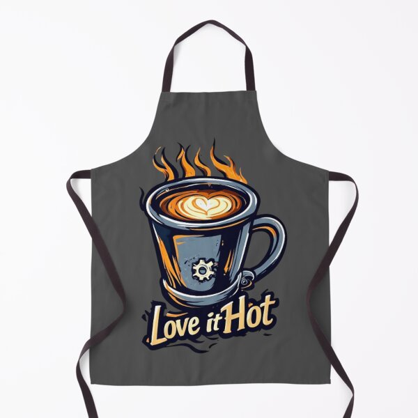 Item preview, Love It Hot Coffee Logo | Mechanical Steam Gears Flame Cup Barista Design 03 designed and sold by Shift-Bloom.