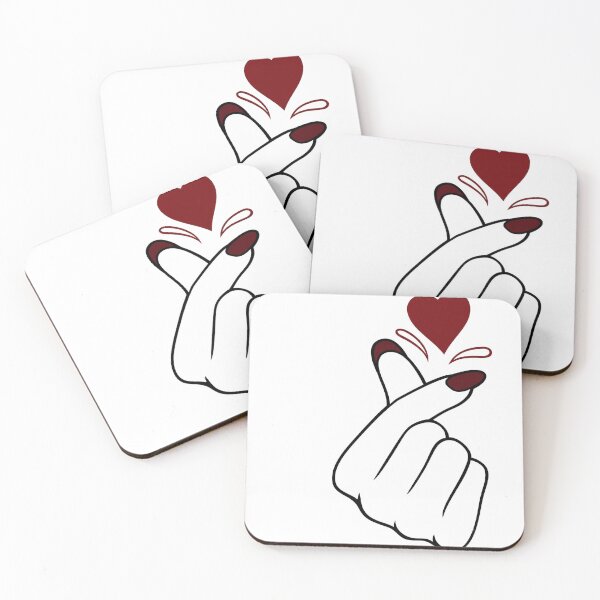 Item preview, Korean Finger Heart K-Pop Love Sign Vinyl Sticker/Decal with Red Heart and Nails designed and sold by Arts121.