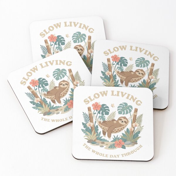 Item preview, Slow Living The Whole Day Through Cute Sloth designed and sold by StoneByTheMoon.