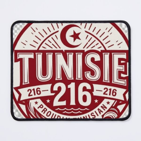 Item preview, Tunisia 216 Proudly Tunisian Vintage Tunisia Pride Retro Badge designed and sold by Salma.Store.
