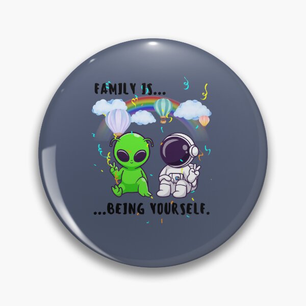 Item preview, Family Is Being Yourself – Cute Astronaut & Alien Friendship designed and sold by AhmadAnnaPrints.