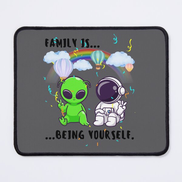 Item preview, Family Is Being Yourself – Cute Astronaut & Alien Friendship designed and sold by AhmadAnnaPrints.