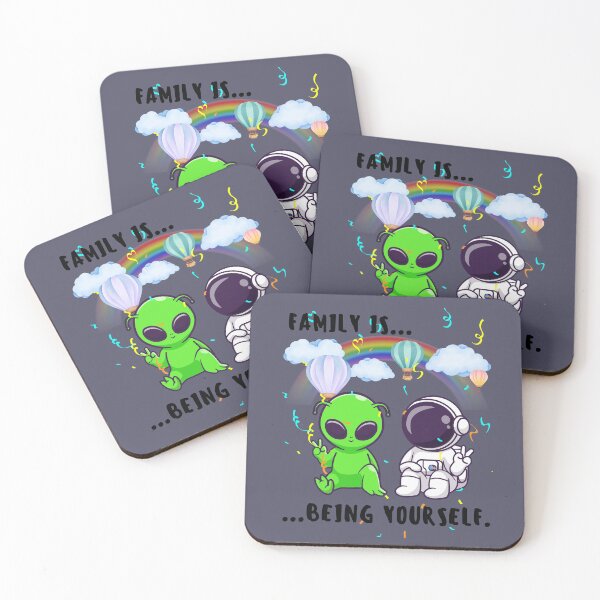 Item preview, Family Is Being Yourself – Cute Astronaut & Alien Friendship designed and sold by AhmadAnnaPrints.