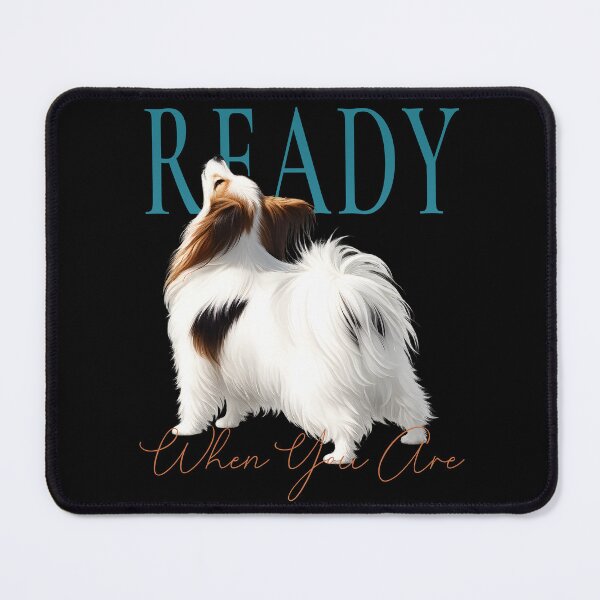 Item preview, Ready When You Are – Elegant Papillon Dog | Premium Minimalist Dog Lover T-Shirt designed and sold by PapillonArtStudio.