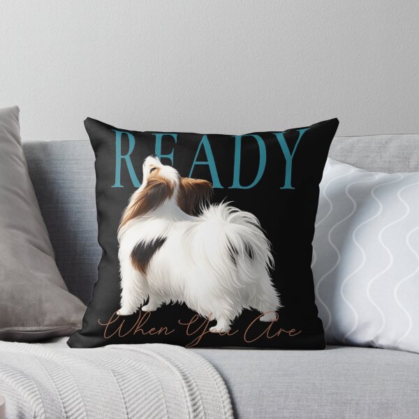 Item preview, Ready When You Are – Elegant Papillon Dog | Premium Minimalist Dog Lover T-Shirt designed and sold by PapillonArtStudio.
