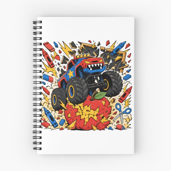 Item preview, Back To School Monster Truck Crushing Apple Comic Action designed and sold by chattsuede.