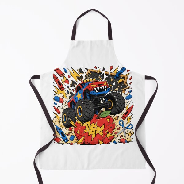 Item preview, Back To School Monster Truck Crushing Apple Comic Action designed and sold by chattsuede.
