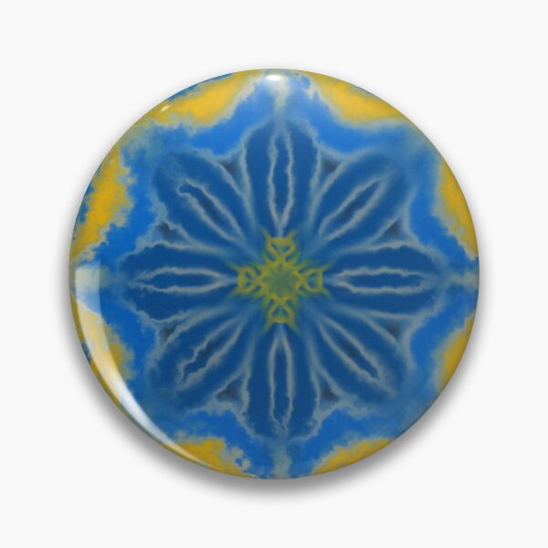 Item preview, Blue and Gold Geometric Floral Pattern designed and sold by EsmArtUniverse.