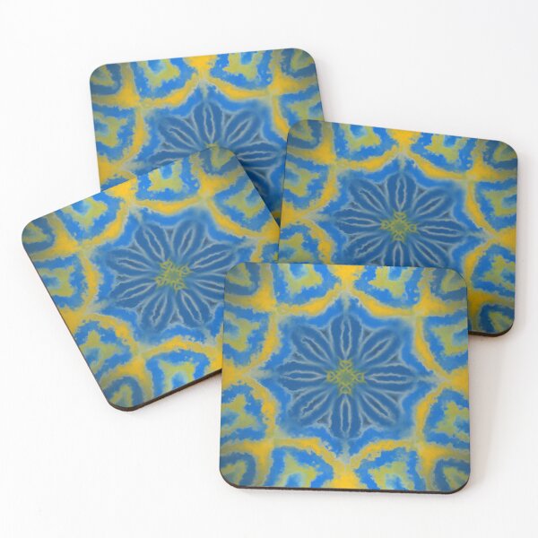 Item preview, Blue and Gold Geometric Floral Pattern designed and sold by EsmArtUniverse.