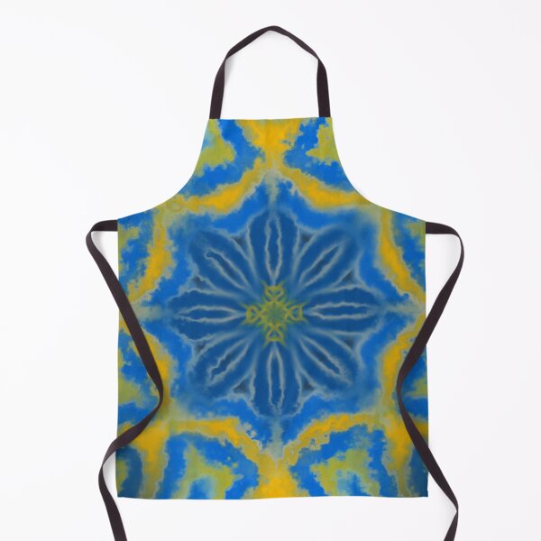 Item preview, Blue and Gold Geometric Floral Pattern designed and sold by EsmArtUniverse.