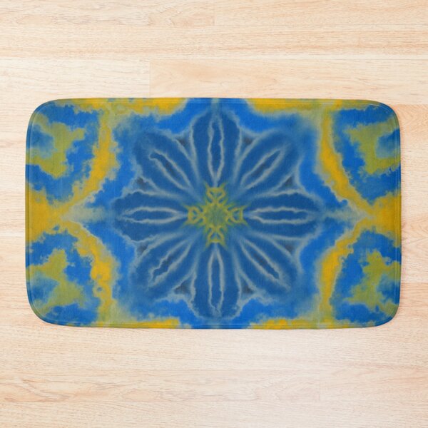 Item preview, Blue and Gold Geometric Floral Pattern designed and sold by EsmArtUniverse.