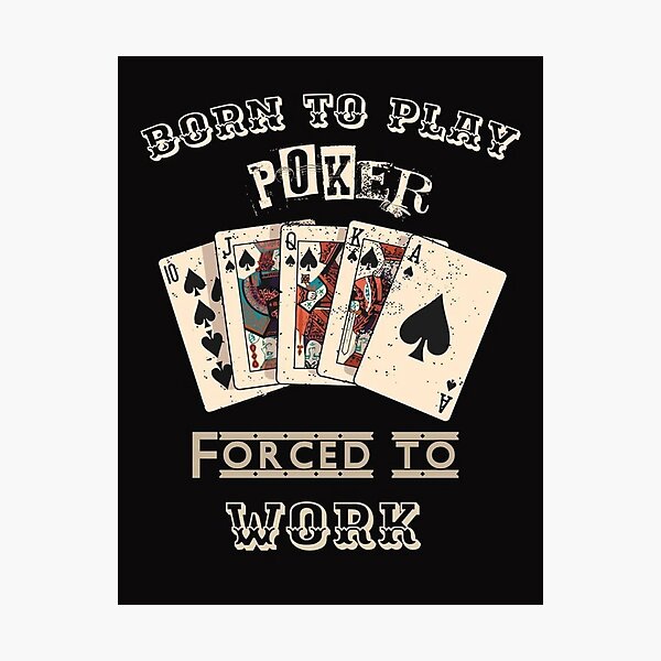 Item preview, Royal Flush Poker Vintage: Ace of Spades Casino Silhouette and All In Gambling Quotes Poster designed and sold by benja-08.