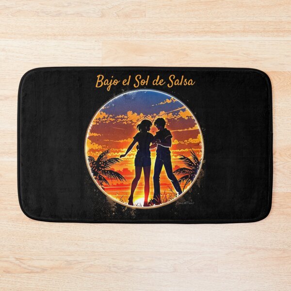 Item preview, Bajo el Sol de Salsa – Tropical Anime Dance Couple, Romantic Summer Sunset Silhouette Circle, Latin Dancers Apparel Graphic Sticker designed and sold by SmartPuns.