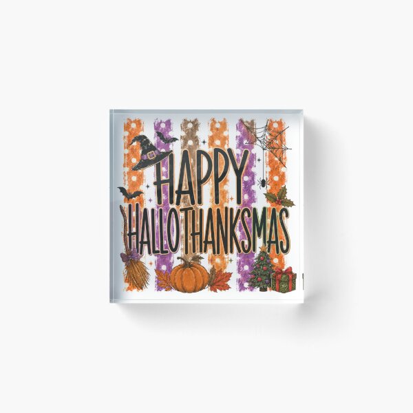 Item preview, Happy HalloThanksMas Funny Retro Halloween Thanksgiving Christmas designed and sold by Artbyrome.