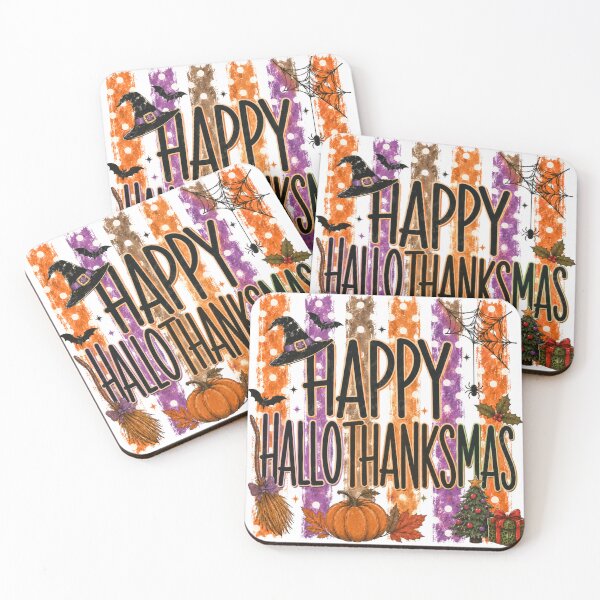 Item preview, Happy HalloThanksMas Funny Retro Halloween Thanksgiving Christmas designed and sold by Artbyrome.