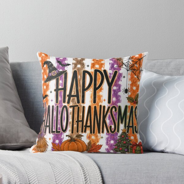 Item preview, Happy HalloThanksMas Funny Retro Halloween Thanksgiving Christmas designed and sold by Artbyrome.