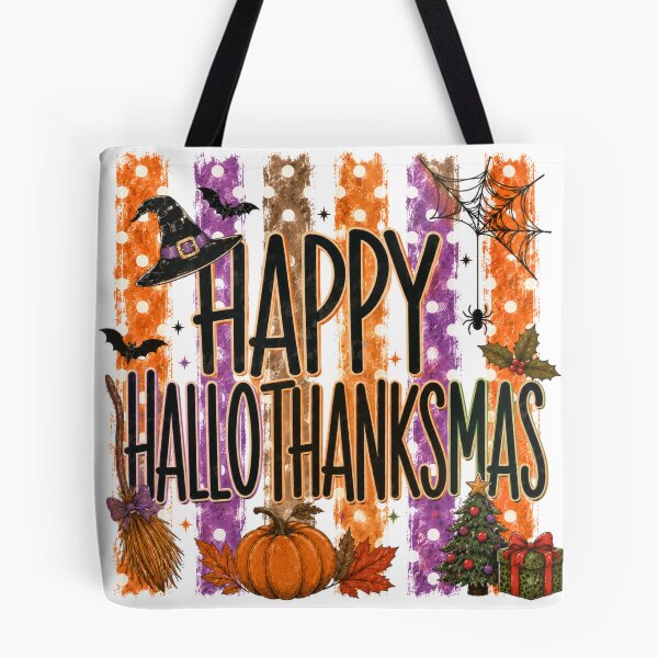 Item preview, Happy HalloThanksMas Funny Retro Halloween Thanksgiving Christmas designed and sold by Artbyrome.