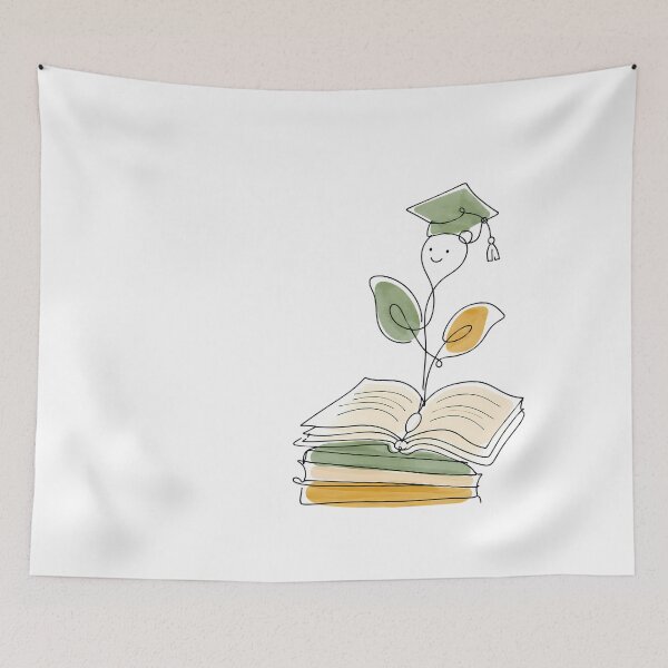 Item preview, Graduation Cap Book Sprout Minimalist Literary Growth designed and sold by chattsuede.