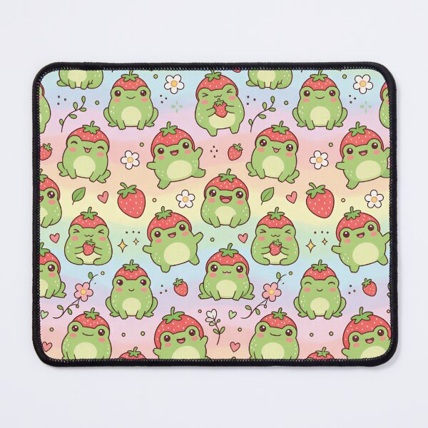 Item preview, Super Cute Kawaii Strawberry Frogs designed and sold by FunFitsFactory.